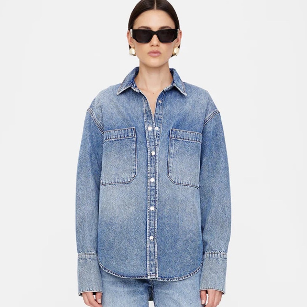 Anine Bing Dante Shirt - Vintage Indigo Denim